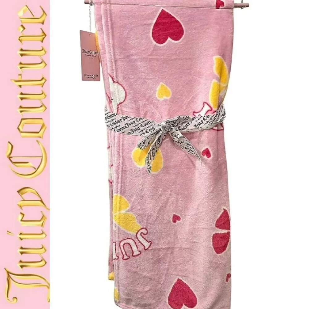 Juicy‎ Couture Kids Logo Butterfly & Clouds Plush Throw Blanket